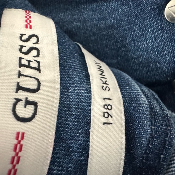 Guess Luna Seamed Button-Front Zipper-Back Skinny Jeans M Blue - Picture 9 of 10